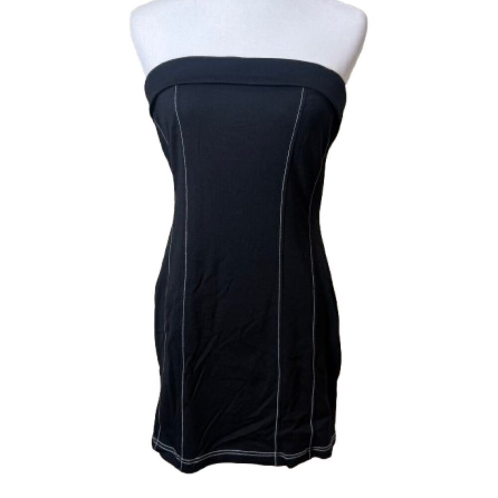 URBAN OUTFITTERS Black Stretch Tube Strapless Bodycon Mini Dress Size Large